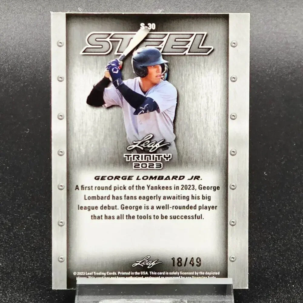 George Lombard Jr. Steel Laser Bowman Chrome 1st /49 RC's Yankees Top Prospect